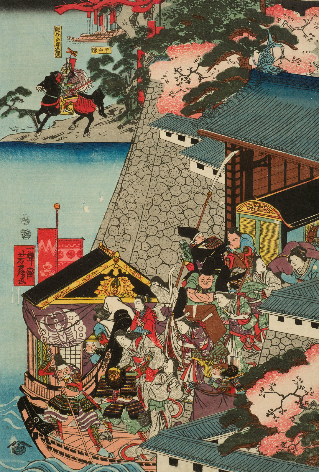 Ichinotani Hiyodorigoe sakatoshi no zu (The Downhill Attack at Hirodorigoe in the Battle of Ichinotani)