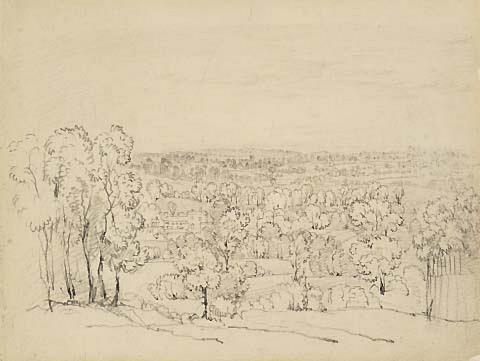 Sussex Landscape - distant view of house set in trees