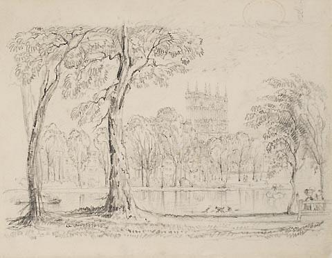 Westminster Abbey from Saint James Park, London