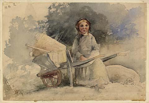 Girl with wheelbarrow
