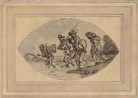 Soldiers Crossing A River