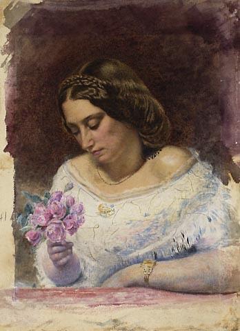 Woman with Roses