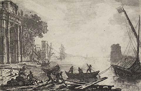 Harbour scene with rising sun (Le soleil levant)
