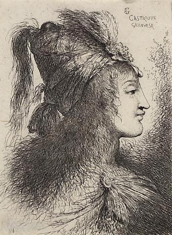 Young Woman Wearing a Plumed Turban