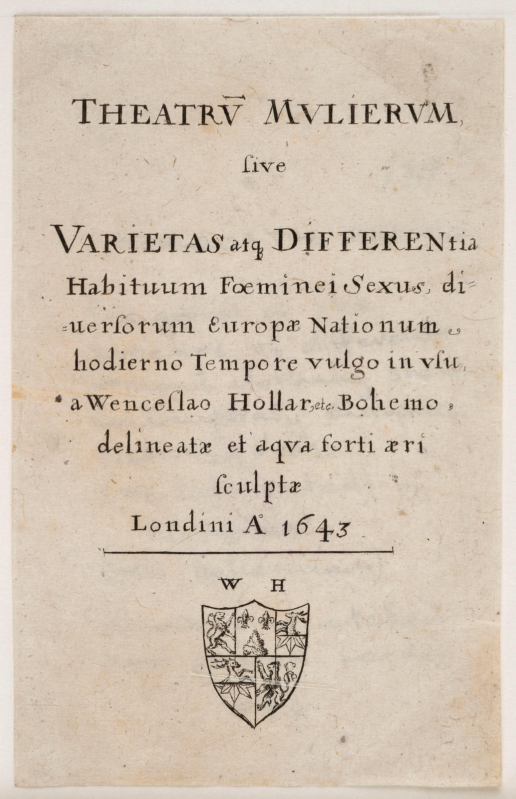 Title Plate: Theatrum Mulierum (Theatre of Women)