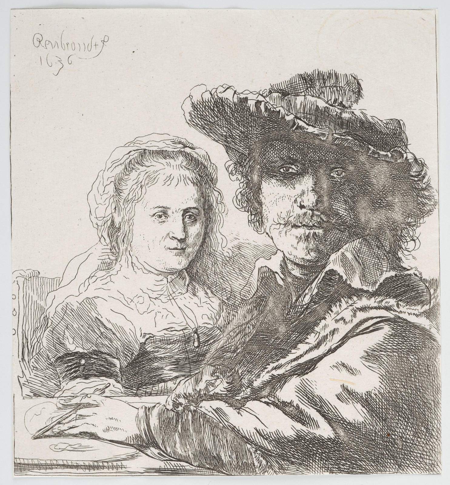 Rembrandt and his wife Saskia - Busts