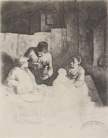 Mother and Child with Peasants in a Tavern