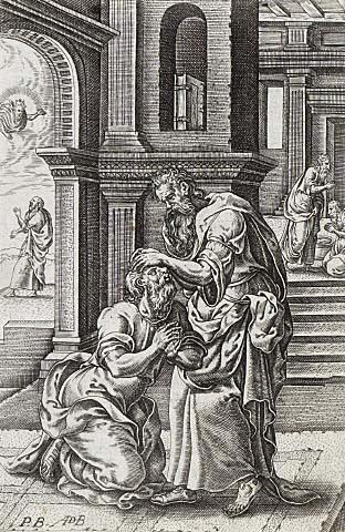 Anaias laying hands on Saul