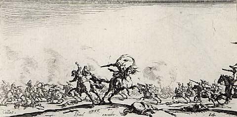 Cavalry combat with pistols