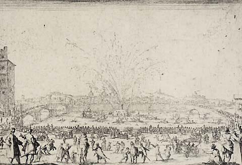 Le feu d'artifice sur l'Arno