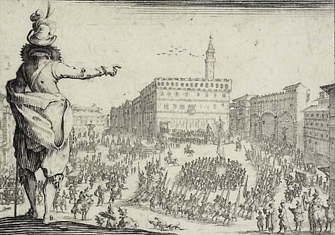 Une fete sur la place de la Siguoria, de Florence
