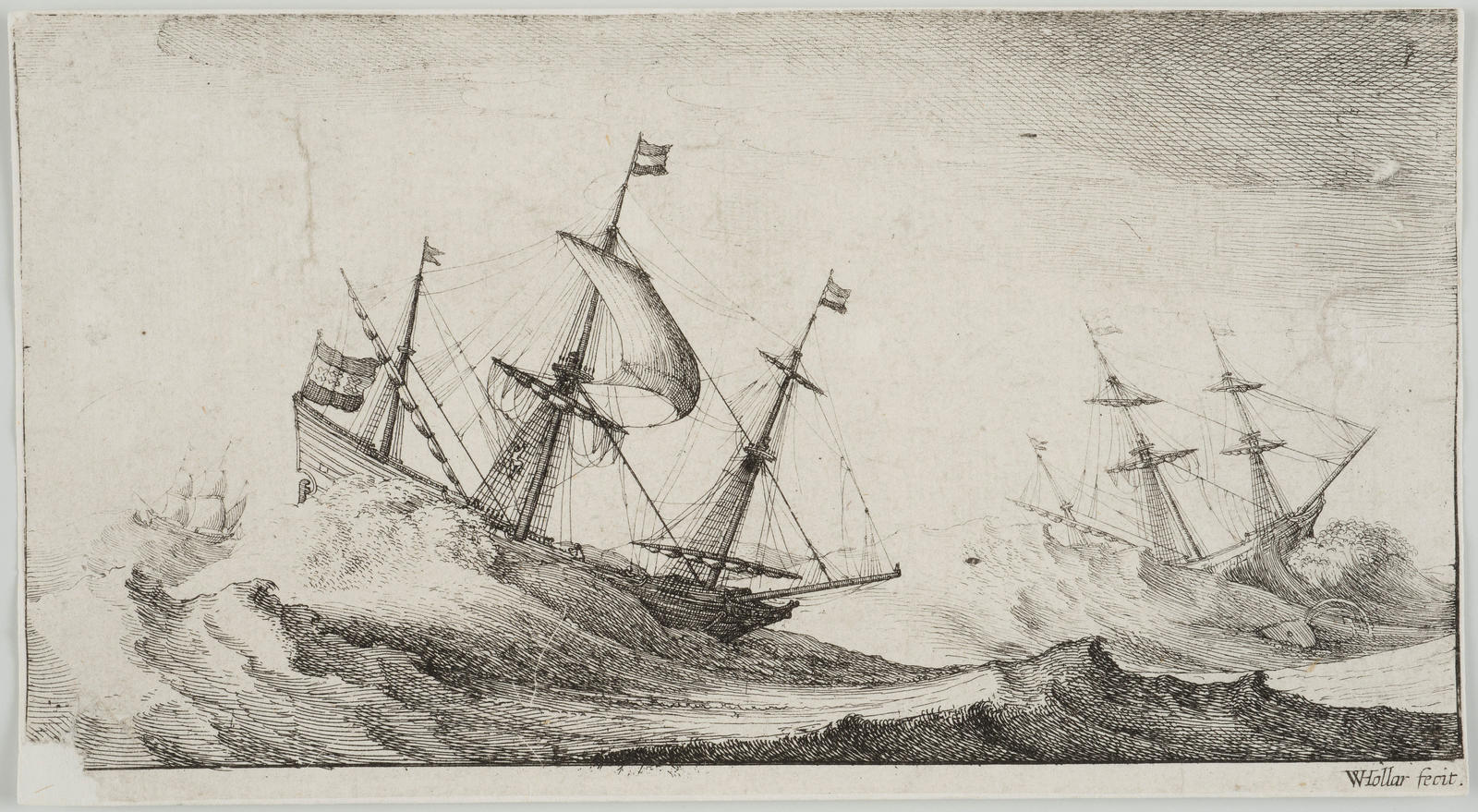 Three Ships in a Rough Sea