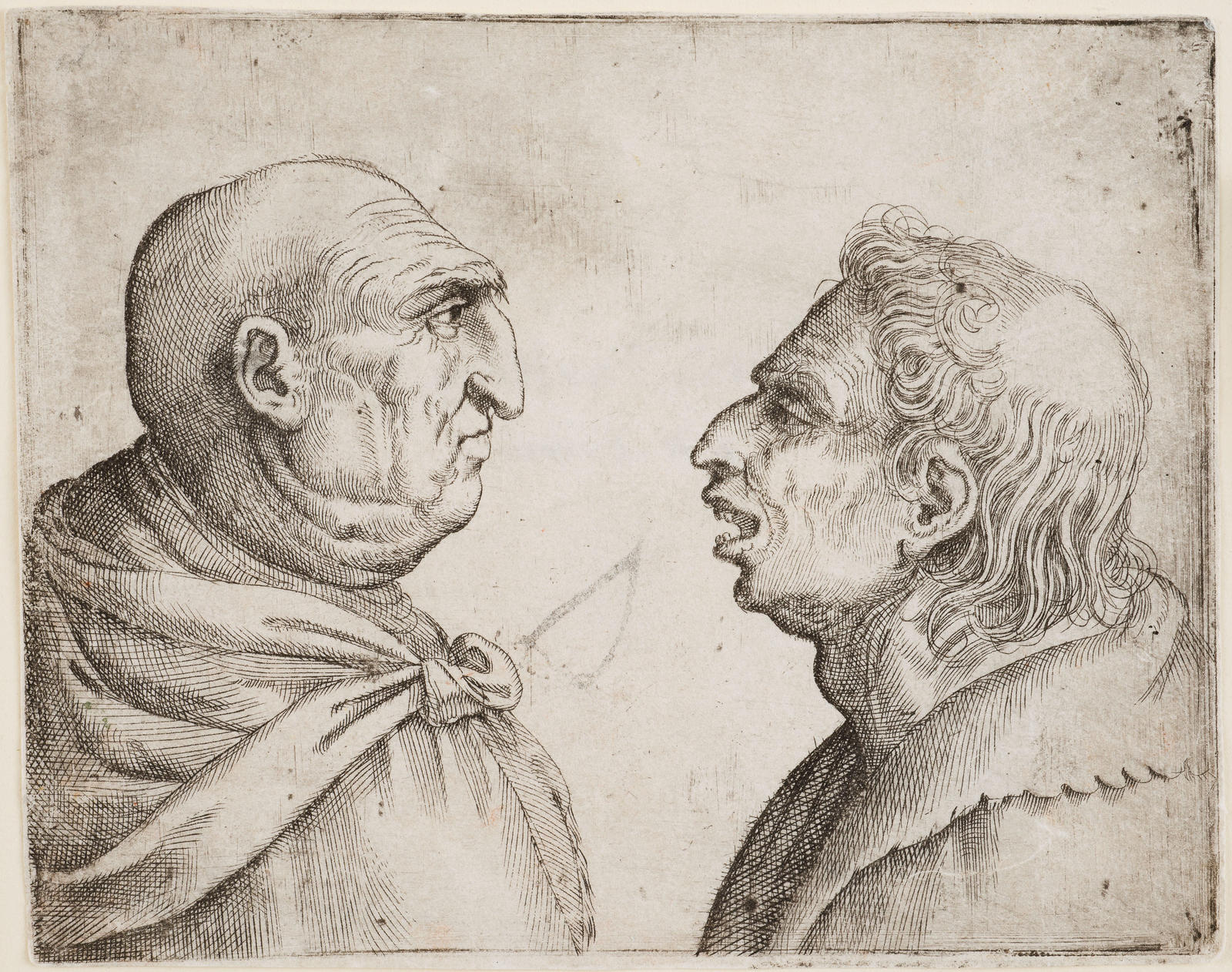 Two Men in Profile, Facing Each Other