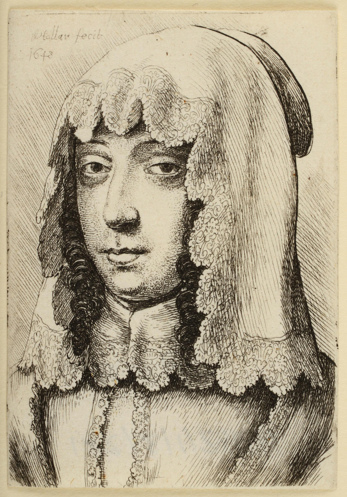 Woman with Scarf over Her Head