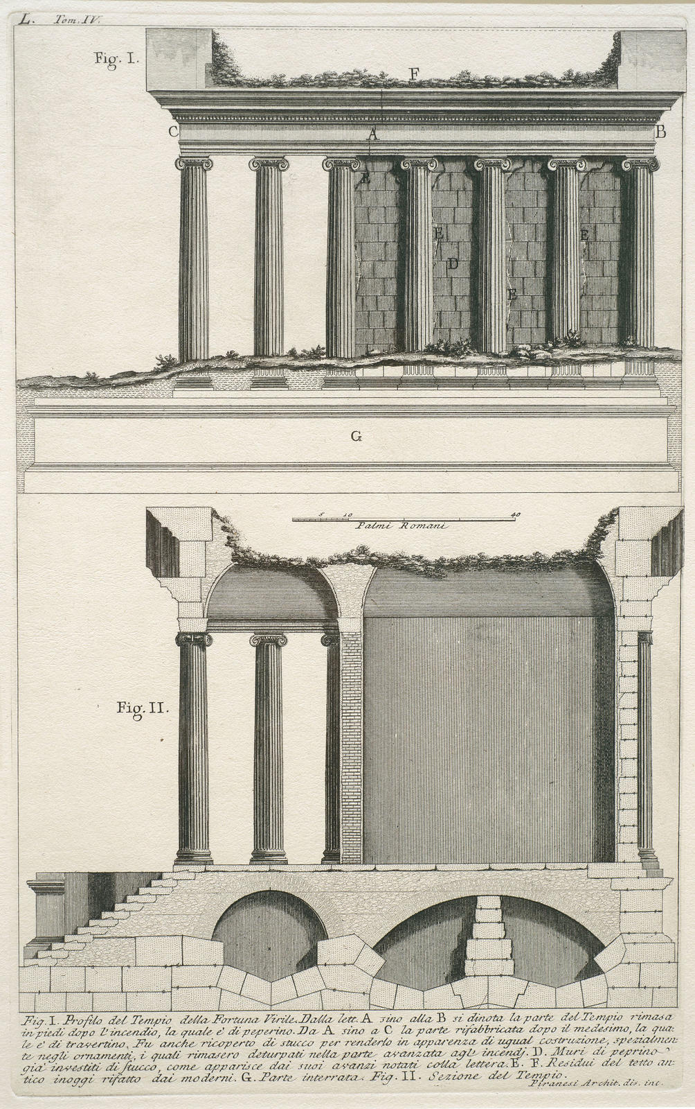 Profilo del Tempio della Fortuna Virile (Side elevation of the temple of Fortuna Virilis)