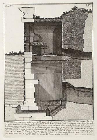 Sezione del serraglio delle fiere fabbricato da Domiziano. LIV (Section of the animal cages built by Domitian)