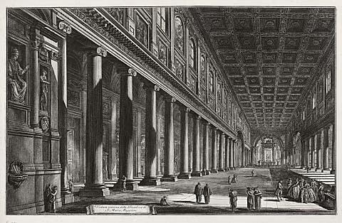 Veduta interna della Basilica di S. Maria Maggiore (Interior view of the basilica of S. Maria Maggiore)