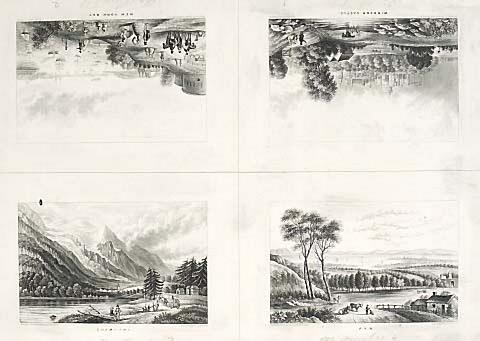 Set of Four Landscapes from a single plate