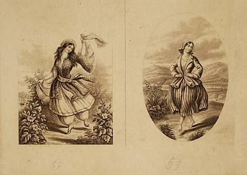 A sheet of proofs in sepia from the master plate