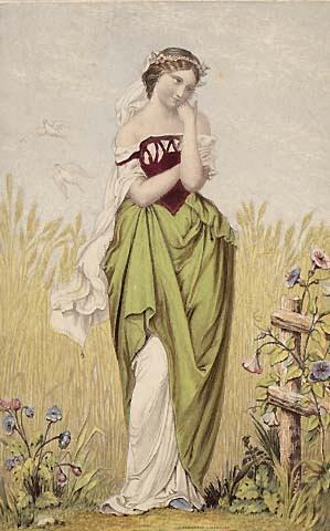 Single Figure of a Woman, with Hand to her Face