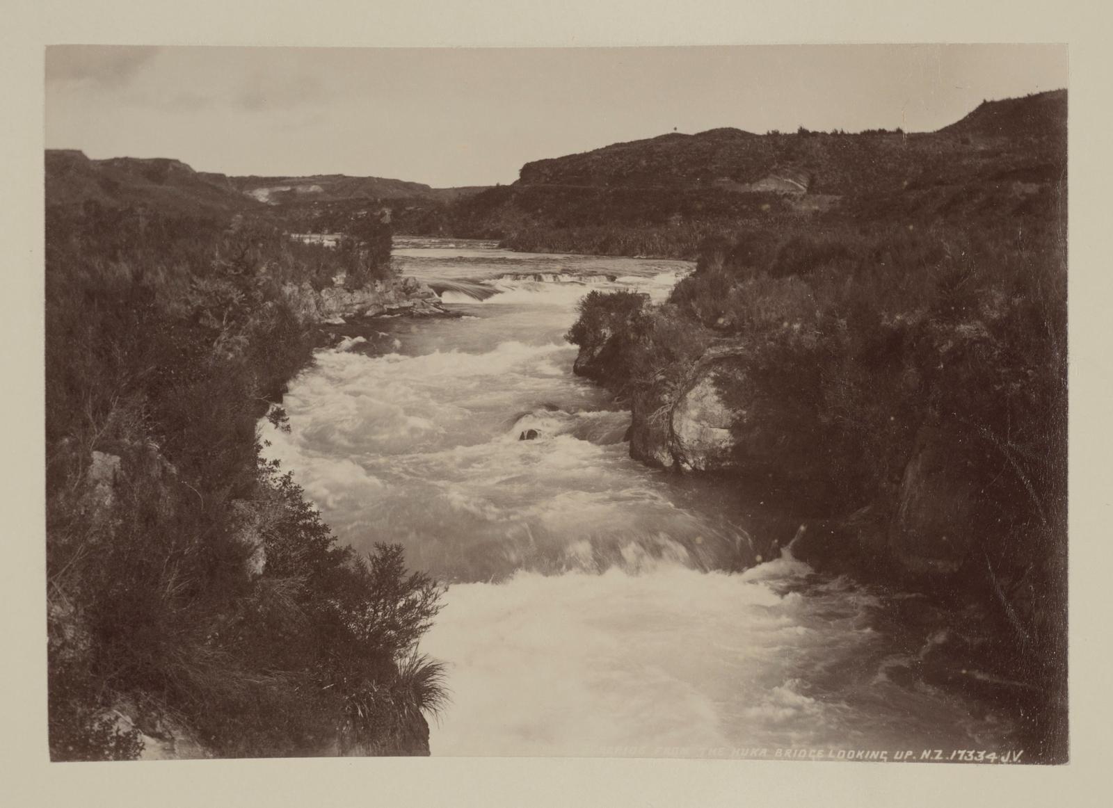 Rapids from the Huka Bridge looking up