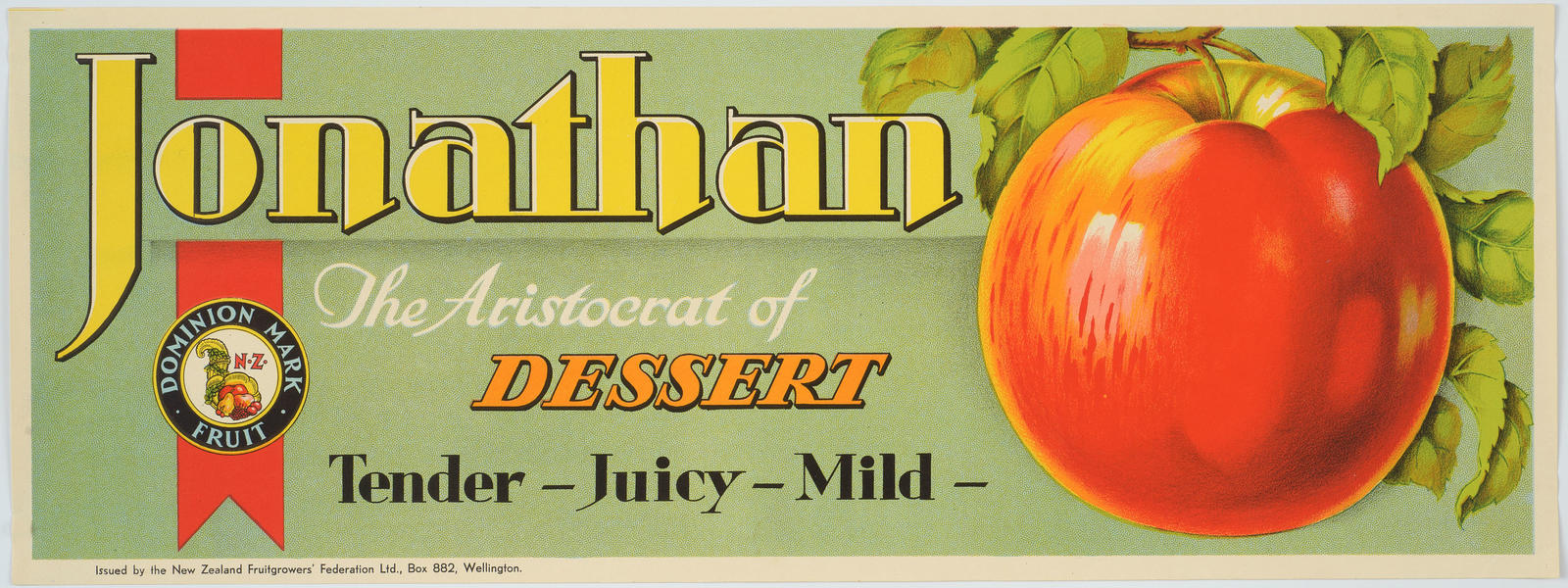 Jonathan (artwork for trade label for apples)