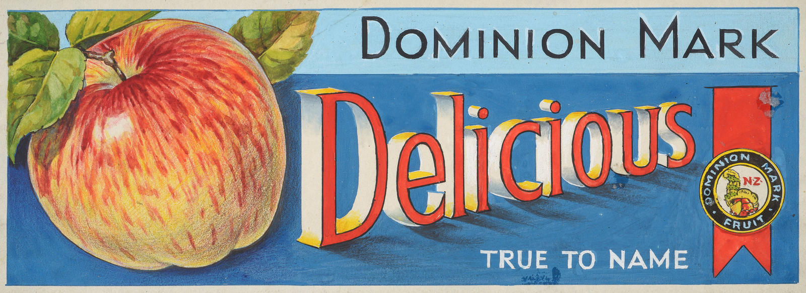 Delicious (artwork for trade label for apples)