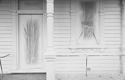 Brian Boru Hotel, Thames, during renovation - West, ground and entrance just after painting