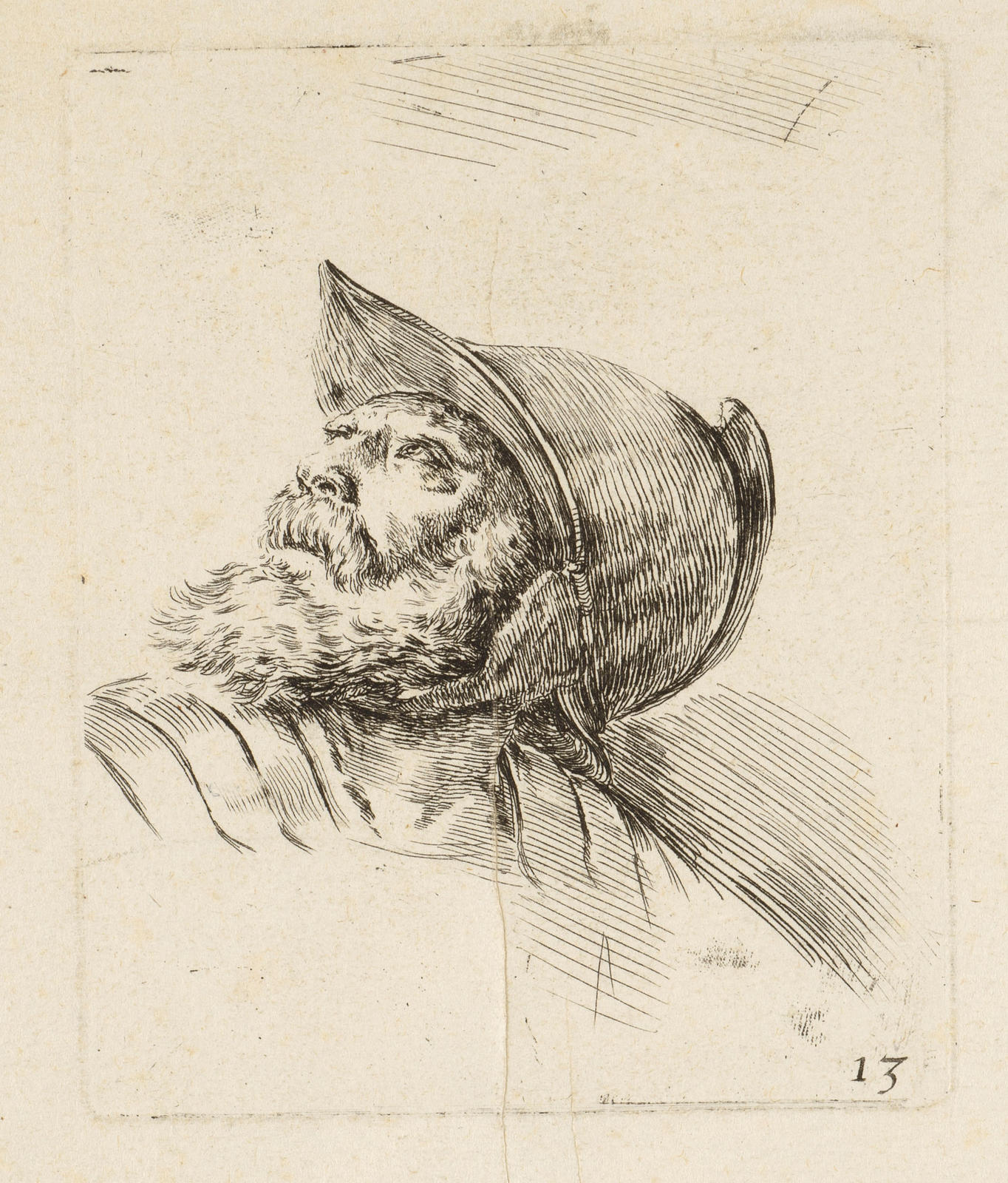 Head of an Old Soldier Looking Upwards