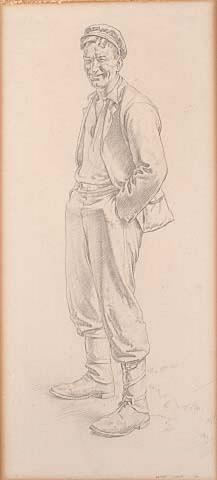 Full length portrait of a man with a cap