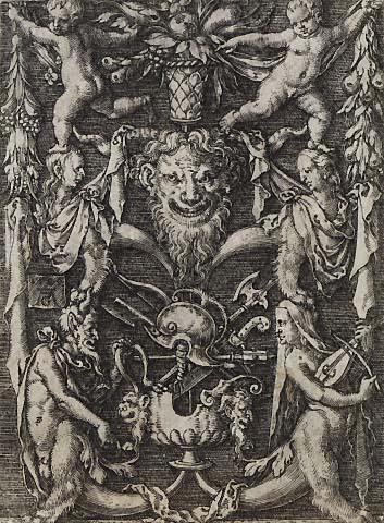 Ornament with Figures and a Trophy