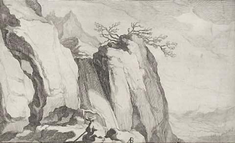 Seated man by cataract (no. 4)