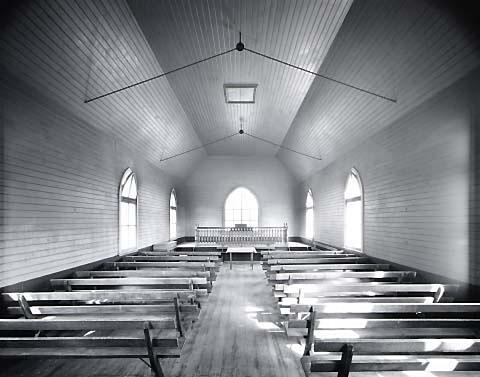 Interior: Family Church (Methodist) Whirinaki Hokianga Harbour, Northland, 23 April 1982