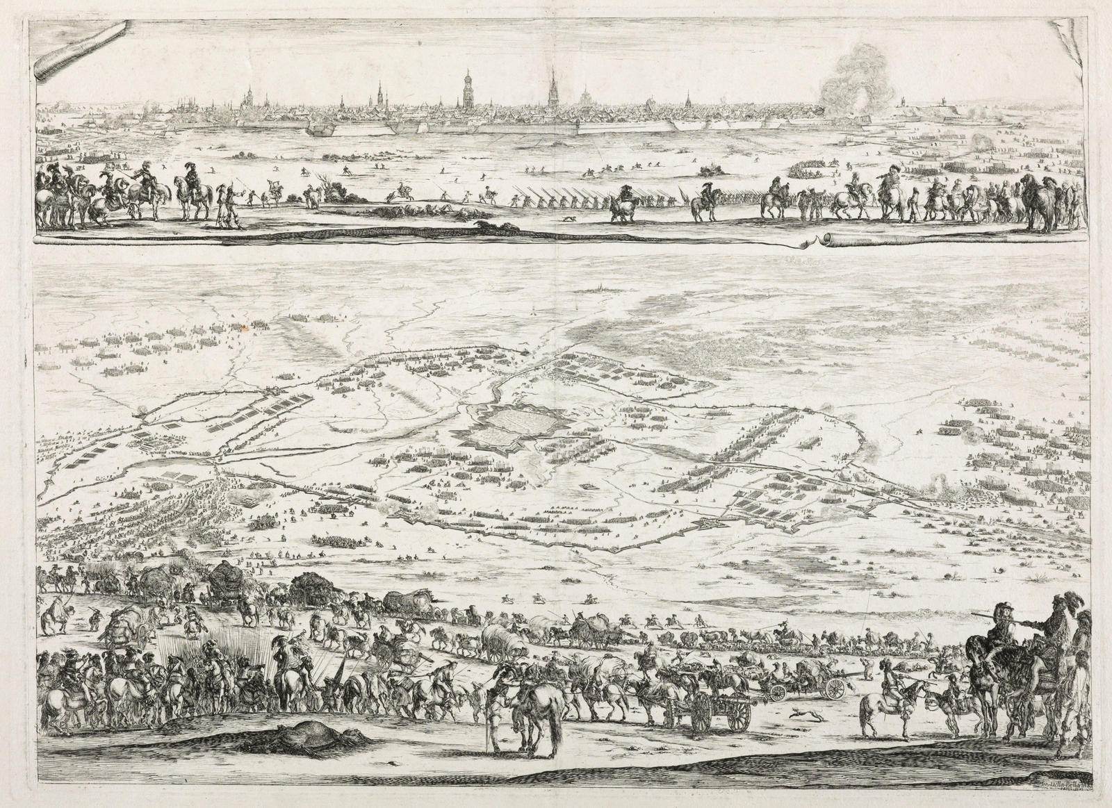 Plan et vue de la ville d'Arras