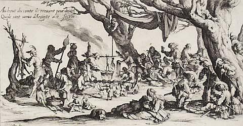 La halte des bohemiens, les apprets du festin