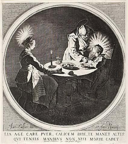 Le benedicite (also called La sainte famille a table and Saint Joseph Faisant boire l'enfant Jesus)