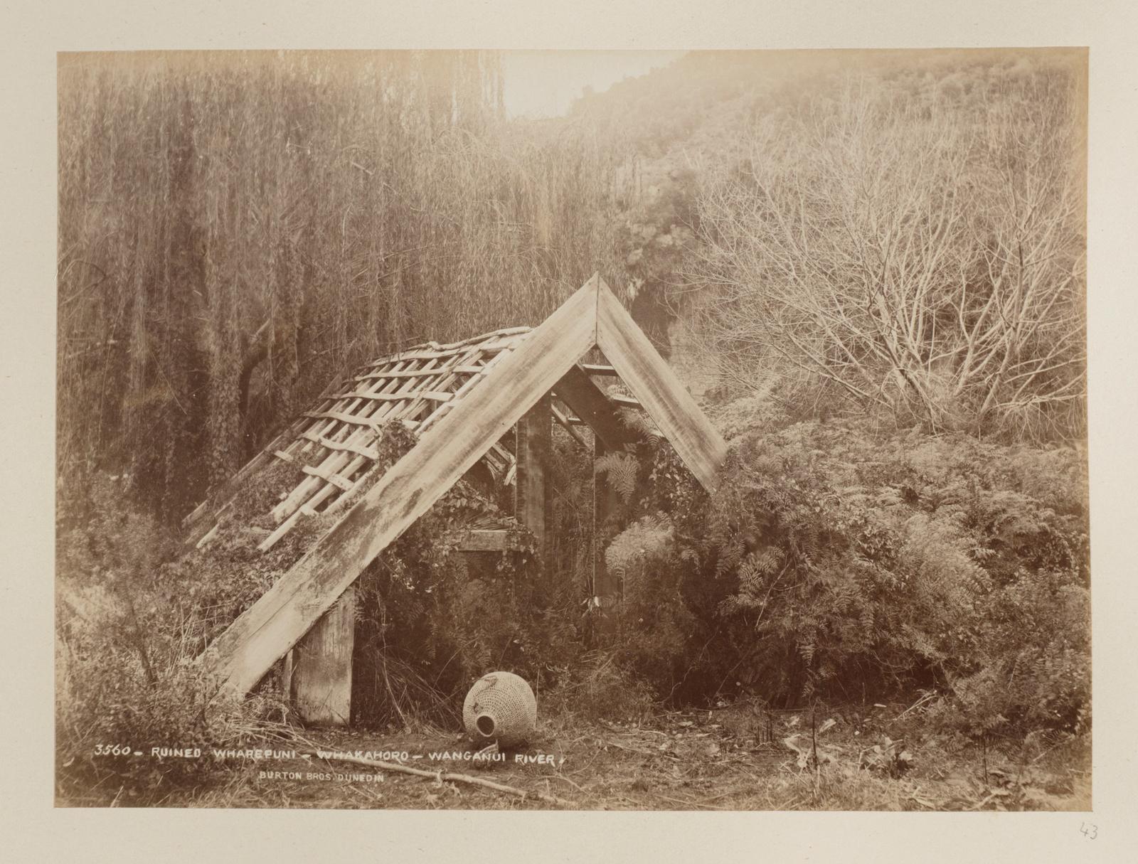 Ruined Wharepuni, Whakahoro, Wanganui River