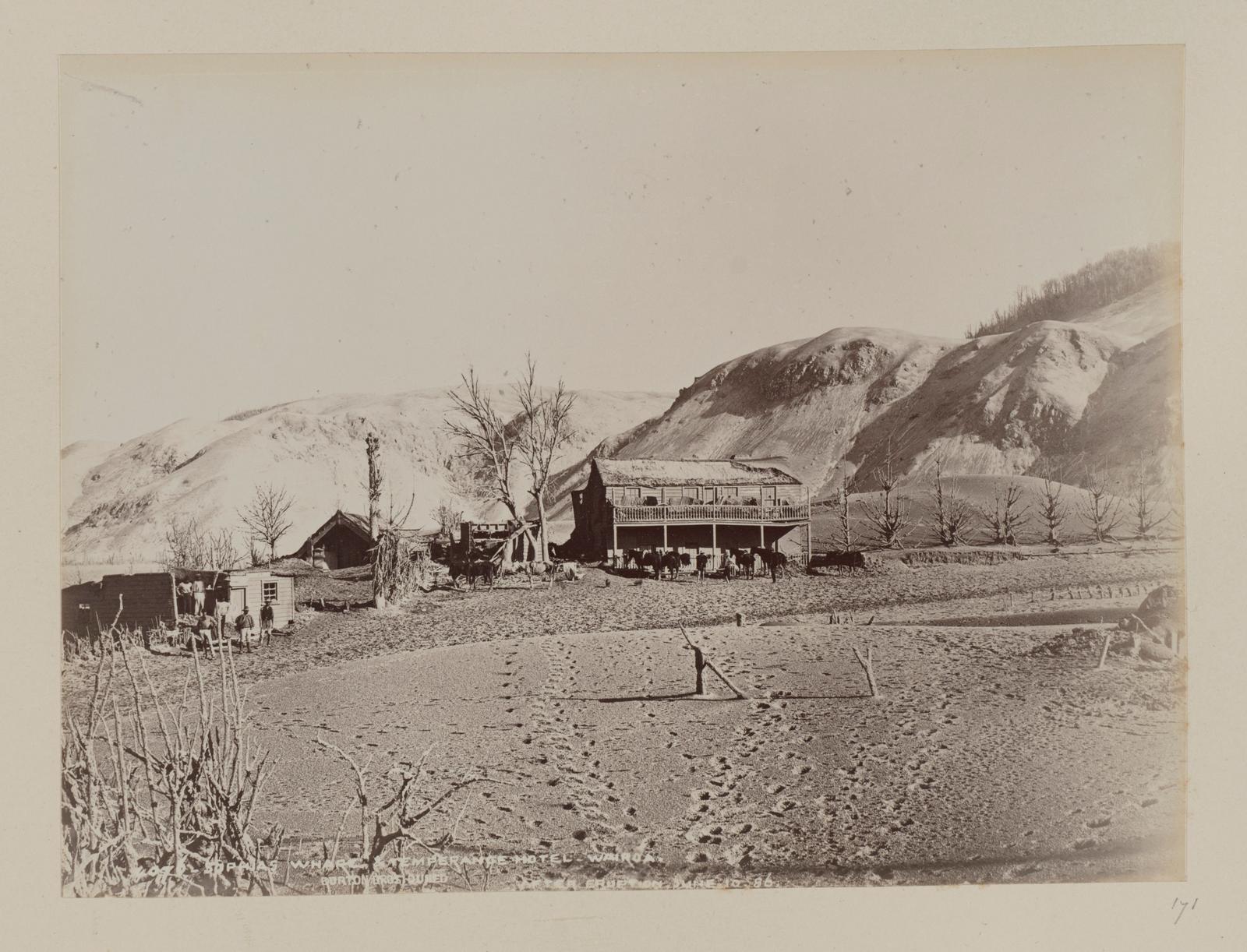 Sophia's Whare and Temperance Hotel, Wairoa, after Eruption, June 10, 1886