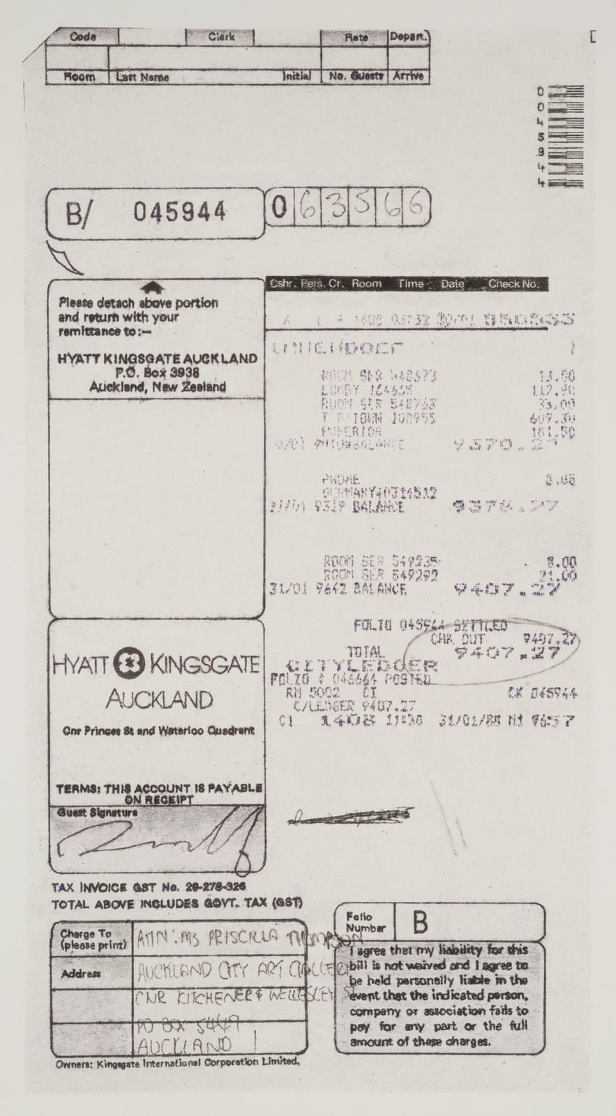 Hotel bill
