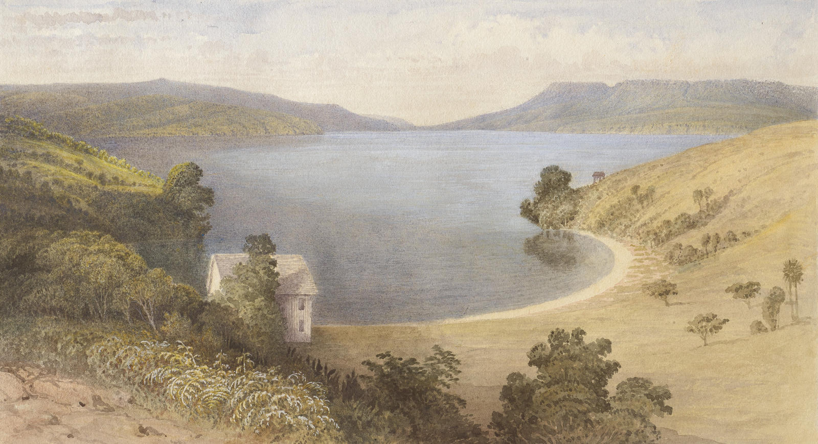 Tarawera Lake and Mountains from Waitangi 9 January 1866