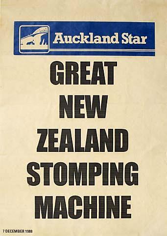 Auckland Star GREAT NEW ZEALAND STOMPING MACHINE 7 DECEMBER 1988