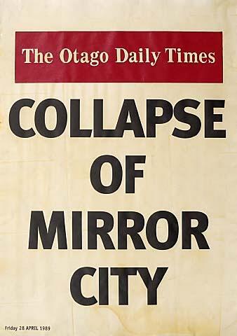 Otago Daily Times COLLAPSE OF MIRROR CITY Friday 28 APRIL 1989