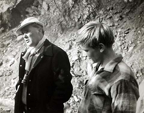 John O'Shea and Colin Broadley at the Franz Joseph Glacier during the production of Runaway, May 1964