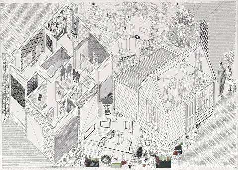House studio and caravan