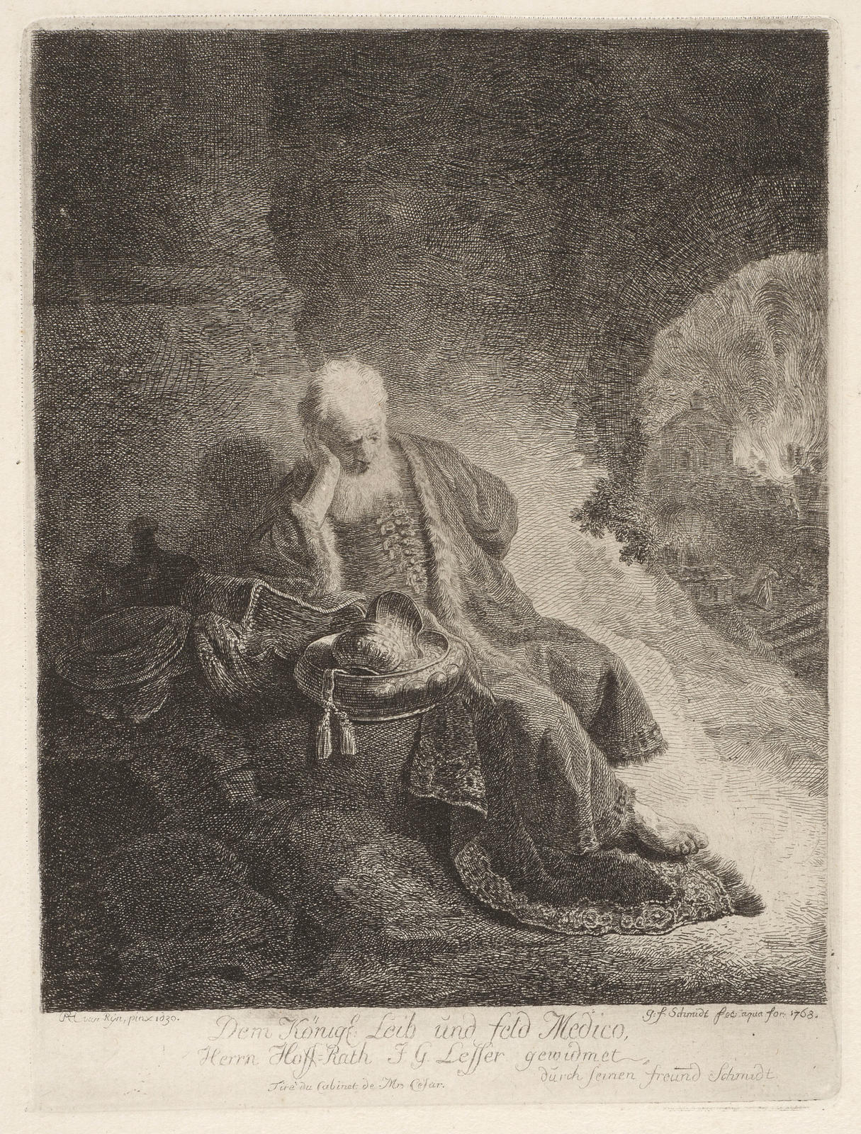 The prophet Jeremiah mourning over the destruction of Jerusalem