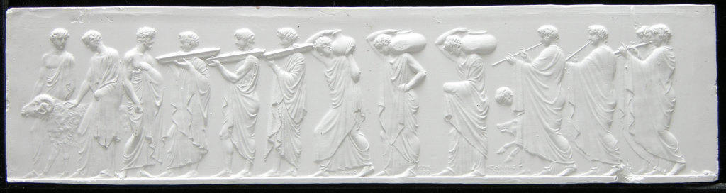 North frieze - Men with sacrificial sheep, tray carriers, waterjug carriers, pipers