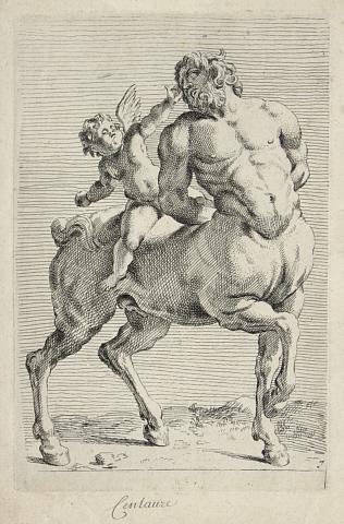 Cupid riding a Centaur after the Borghese Centaur