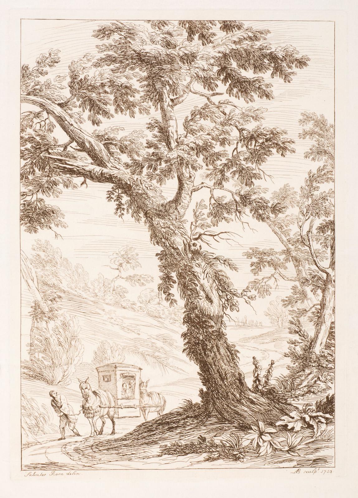Landscape with a horsedrawn sedan chair