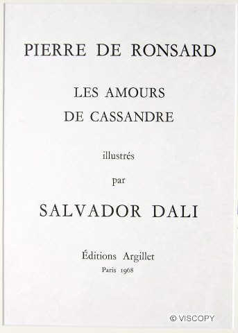 Title page of Les Amours de Cassandre, by Pierre de Ronsard
