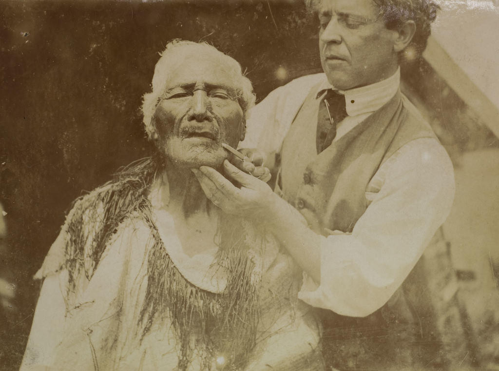 The Artist Trimming the Whiskers of Atama Paparangi, Chief of the Rarawa Tribe
